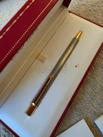 Cartier Santia Silver and Gold-Tone Ballpoint Pen in original box and papers