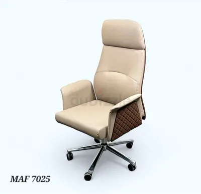 Beige High-Back Executive Office Chair on Wheels-7025