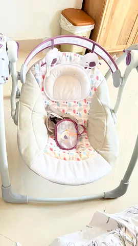 Electric Baby Swing / Rocker - Comfortable Seat with Toy Bar (Pink/White)