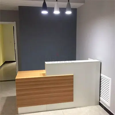Modern Dual-Tone Minimalist Reception Desk