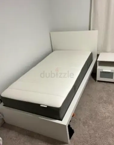 Ikea malam single bed (90*200)with  an IKEA mattress ✨