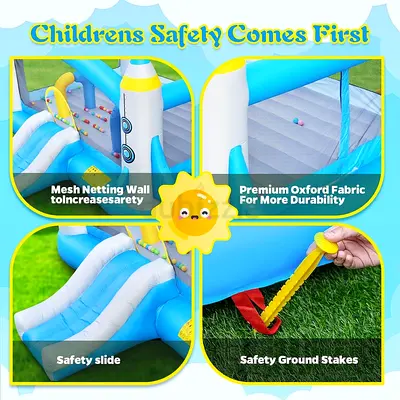 Big Jumpy Bounce House for Kids,Inflatable Slide Water Park,Outdoor Bouncy House with Blower