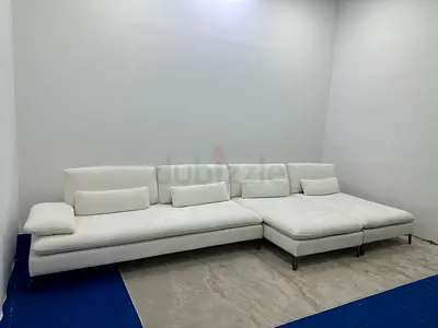 Excellent condition rochebobois white color lshape sofa