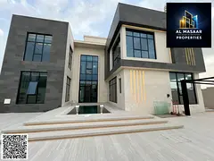Luxury villa in Al Yasmin, two floors + roof + elevator + swimming pool, 6200 sq ft, freehold owners