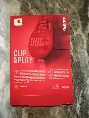 JBL Clip 5 Portable Bluetooth Speaker - Red (Used, Good Condition)