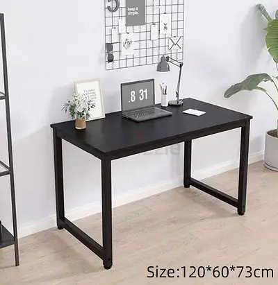 Black Home Office Desk - 120 x 60 x 73 cm, Simple Modern Design