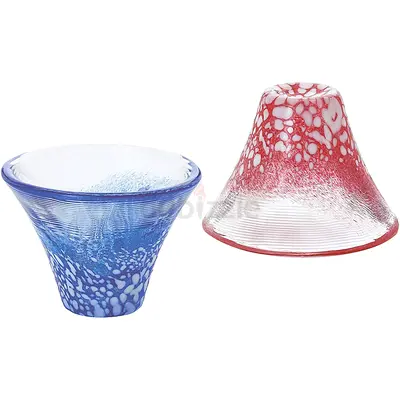 Authentic Toyo Sasaki Mt. Fuji Cold Sake Cup, Made in Japan, Blue  Red, 35 ml, Pack of 2