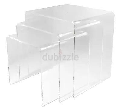 Set of 3 Clear Acrylic Nesting Side Tables