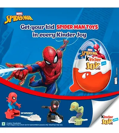 Kinder Joy Spider-Man Surprise Eggs (pack of 6 or individual pieces)