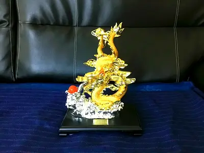 Chinese Feng Shui Flying Dragon Statue Figure