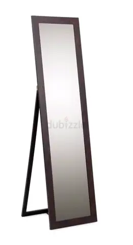 Full-Length Free-Standing Wooden Dressing Mirror - Dark Brown