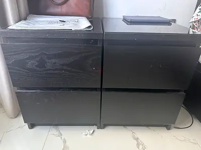 Bed with side tables