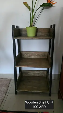 Wooden 3-Tier Shelf Unit - Compact Storage Rack (100 AED)