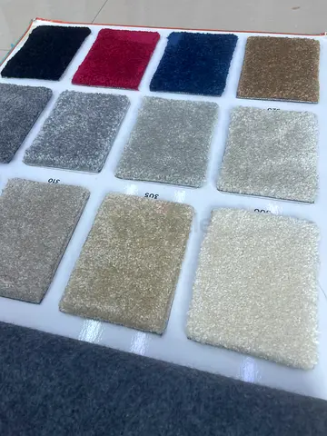 1 sqm 60 AED with installation Carpet sample board with multiple plush rug color swatches