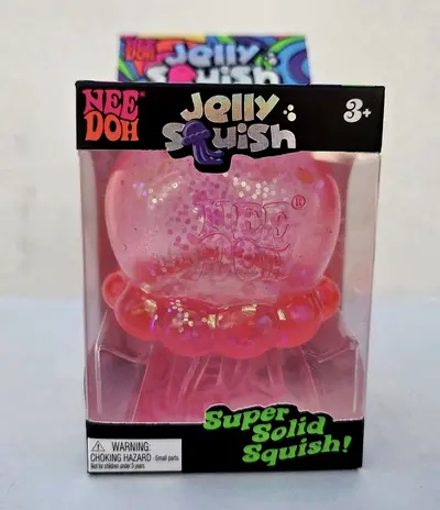 NeeDoh Jolly Squish Super Solid Squish Pink Toy (New)