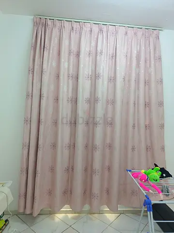 Light Pink Patterned Blackout Curtains - Ready to Hang