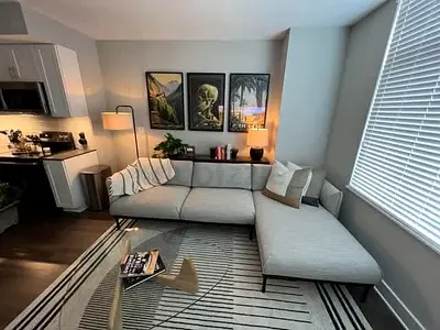Ikea applaryd L shape sofa Gray Light Grey L-Shaped Fabric Sofa with Chaise