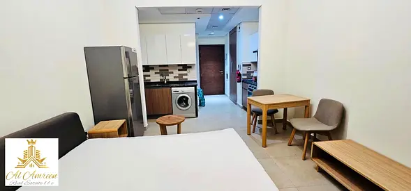 well-maintained furnished studio apartment in Azizi Star**, offering **385.24 sq. ft.