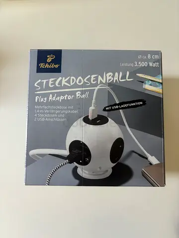 New Tchibo Plug Adaptor Ball