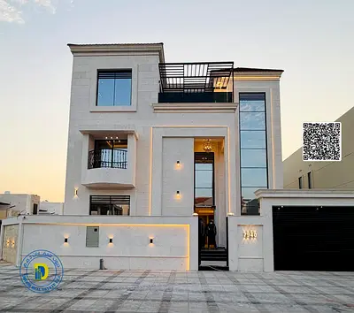 AL Zahia Modern Corner Villa, luxurious 6BR with a roof terrace, super deluxe finishing, bank financing, freehold