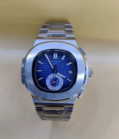 Patek Philippe Stainless Steel Mens Sport Master Copy Watch - Blue Dial