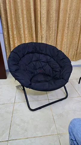 Foldable Black Saucer / Moon Chair - Comfortable Cushion