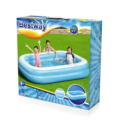 Bestway Inflatable Family Rectangular Pool - 2.6m x 1.8m