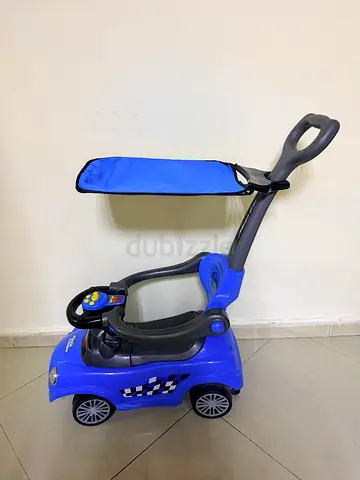 Blue Push Ride-On Car with Parent Handle - Good Condition