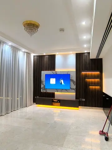 Built-in Modern Entertainment Wall Unit with Backlighting