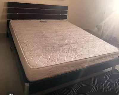 Bed with Mattress and wardrobe