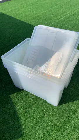 Ikea Large Clear Plastic Storage Boxes with Lids — Set of 4