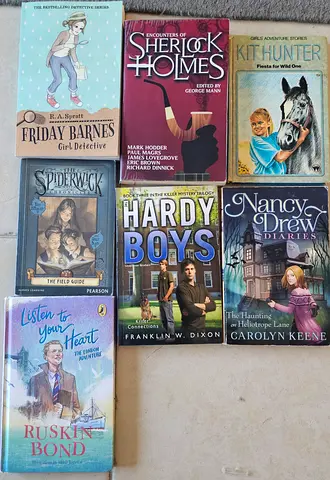 Collection of 8 Childrens  Young Adult Mystery/Adventure Books (Nancy Drew, Hardy Boys,