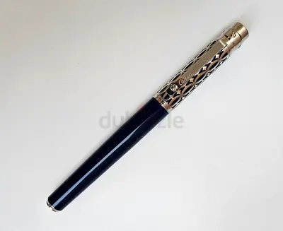Cartier Vintage-style Fountain Pen with Ornate Filigree Cap