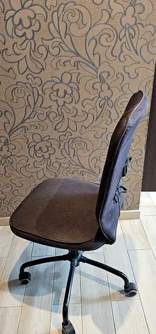 IKEA Swivel Office Chair — Armless, Fabric Seat, Adjustable Height