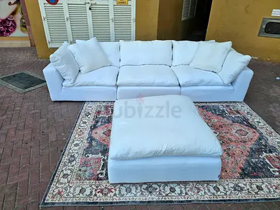 Luscious Marina Home Feather filled sofa with footstool