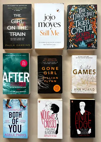 Fiction Books (Paula Hawkins, Jojo Moyes, Adele Parks, Gillian Flynn, Ana Huang, Anna Todd, etc.)
