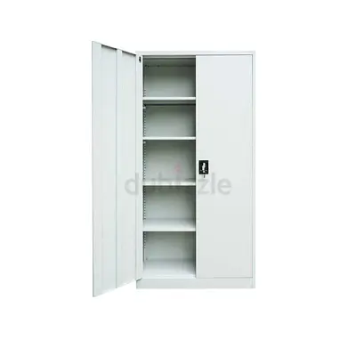 Tall Metal Storage Cabinet with Lockable Doors