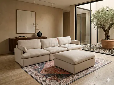 Swin sofa with footstool