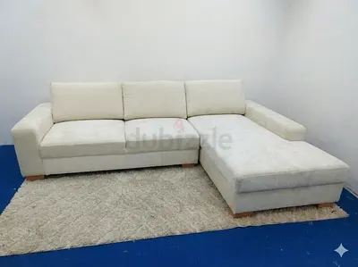 Ikea Sorvallen beige color lshape sofa with chaise lounge storage