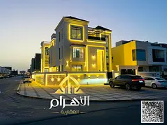 A villa with a unique and very elegant classic design in a prime location in Al Zahia, with freehold