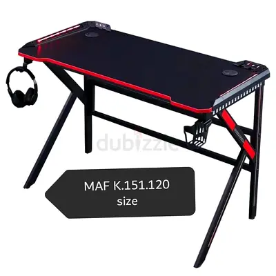 Black  Red Gaming Desk with Headphone Hook ( K.151.120)