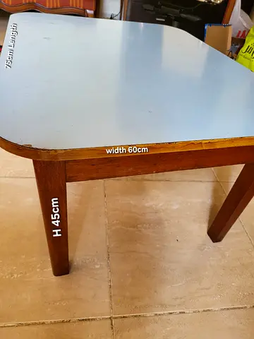 Coffee table Hard wood with laminate top - 75 x 60 cm, 45 cm