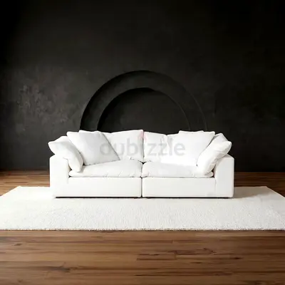 Two seater marina home white linen Cloud sofa