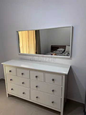 White 9-Drawer Dresser with Mirror