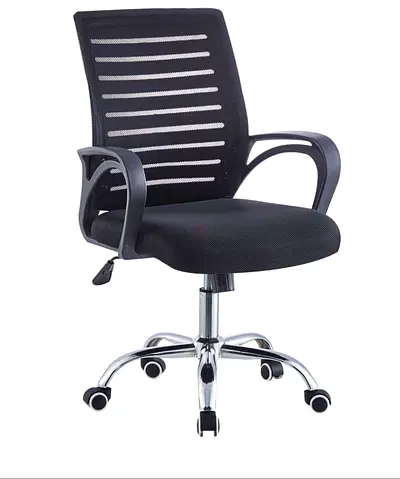 Ergonomic Black Mesh Office Chair with Armrests and Wheels