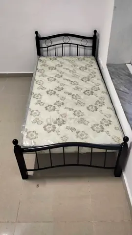 Single Metal Bed Frame with Mattress - Good Condition