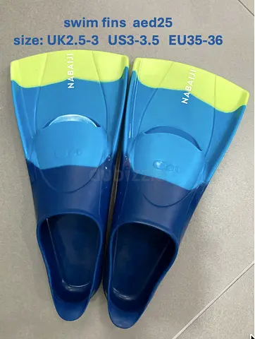 swim fins, kids, size UK2.5-3 (US3-3.5,  EU35-36)