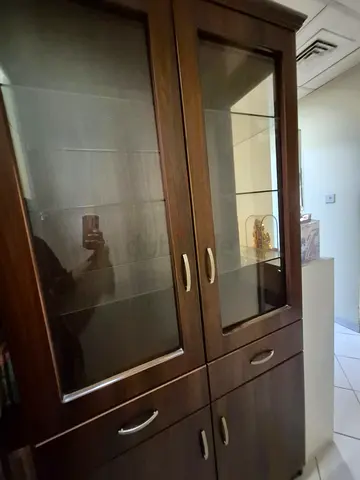 Kitchen Storage Cabinet - Glass Shelves  Drawers | 200cm Dubai