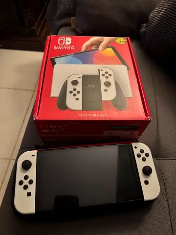 Nintendo Switch OLED Modded 256 GB Card White Joy‑Con with Original Box - Almost New All acesseries