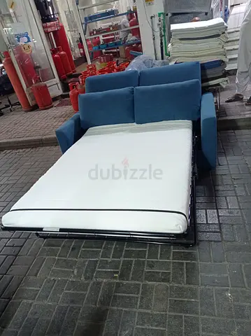 Blue 2 seater Sofa Bed with ikea vimle Mattress - Good Condition